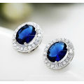 Fashion Inlaid Anti-Allergy Silver Earrings Jewelry